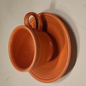 Fiesta Orange Cup and Saucer Set